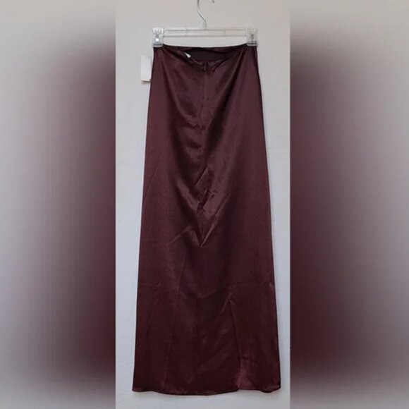 Rampage Satin maxi skirt silky charmeuse long pencil slip bronze metallic fairy - Picture 11 of 12